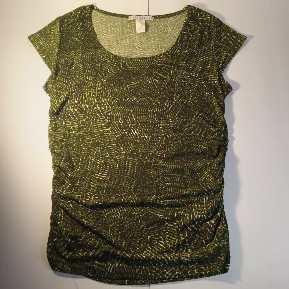 VERSAILLES BLOUSE GREEN WITH MULTI COLORS